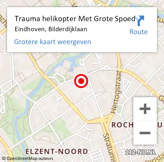 Locatie op kaart van de 112 melding: Trauma helikopter Met Grote Spoed Naar Eindhoven, Bilderdijklaan op 27 maart 2022 04:34