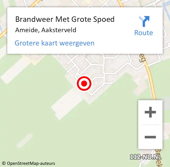 Locatie op kaart van de 112 melding: Brandweer Met Grote Spoed Naar Ameide, Aaksterveld op 27 maart 2022 05:24