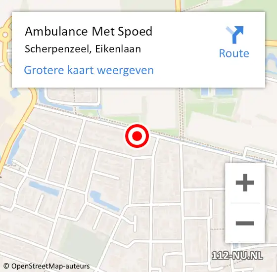 Locatie op kaart van de 112 melding: Ambulance Met Spoed Naar Scherpenzeel, Eikenlaan op 27 maart 2022 06:18