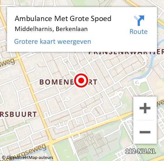 Locatie op kaart van de 112 melding: Ambulance Met Grote Spoed Naar Middelharnis, Berkenlaan op 27 maart 2022 06:31