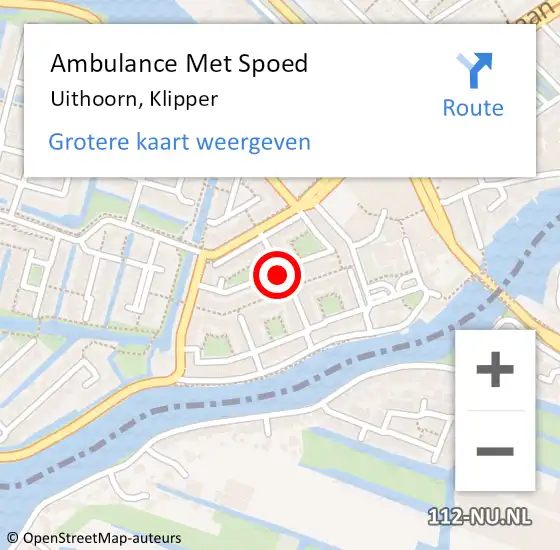 Locatie op kaart van de 112 melding: Ambulance Met Spoed Naar Uithoorn, Klipper op 27 maart 2022 06:38