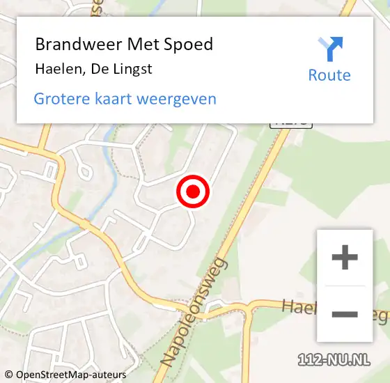 Locatie op kaart van de 112 melding: Brandweer Met Spoed Naar Haelen, De Lingst op 27 maart 2022 07:27