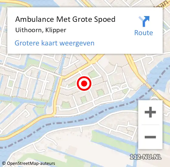 Locatie op kaart van de 112 melding: Ambulance Met Grote Spoed Naar Uithoorn, Klipper op 27 maart 2022 07:52