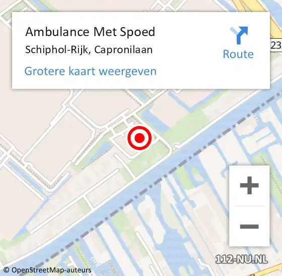 Locatie op kaart van de 112 melding: Ambulance Met Spoed Naar Schiphol-Rijk, Capronilaan op 27 maart 2022 08:34