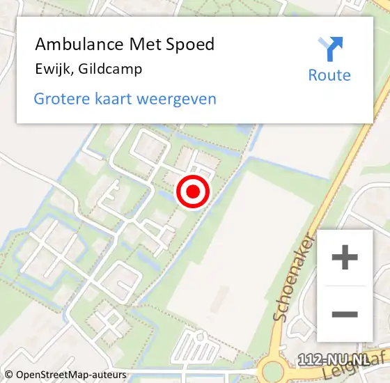 Locatie op kaart van de 112 melding: Ambulance Met Spoed Naar Ewijk, Gildcamp op 27 maart 2022 08:55