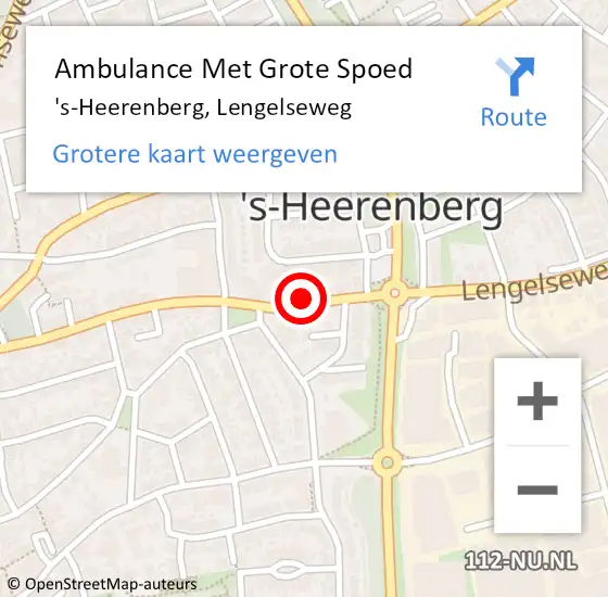 Locatie op kaart van de 112 melding: Ambulance Met Grote Spoed Naar 's-Heerenberg, Lengelseweg op 27 maart 2022 09:04