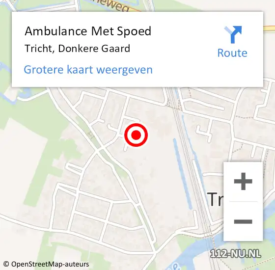 Locatie op kaart van de 112 melding: Ambulance Met Spoed Naar Tricht, Donkere Gaard op 27 maart 2022 09:39