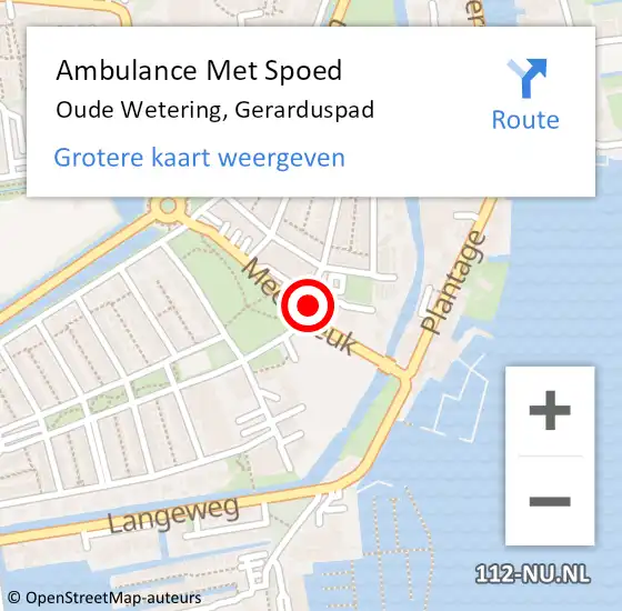 Locatie op kaart van de 112 melding: Ambulance Met Spoed Naar Oude Wetering, Gerarduspad op 27 maart 2022 09:39