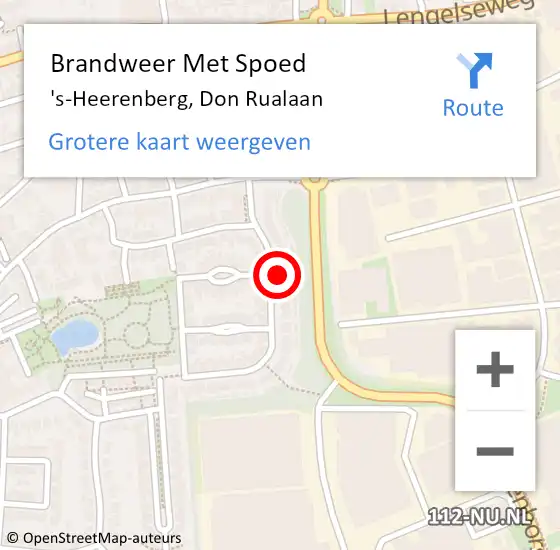 Locatie op kaart van de 112 melding: Brandweer Met Spoed Naar 's-Heerenberg, Don Rualaan op 27 maart 2022 09:48