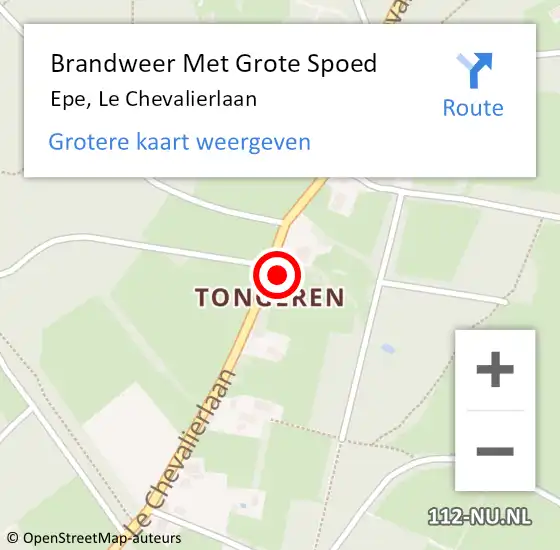 Locatie op kaart van de 112 melding: Brandweer Met Grote Spoed Naar Epe, Le Chevalierlaan op 27 maart 2022 09:54