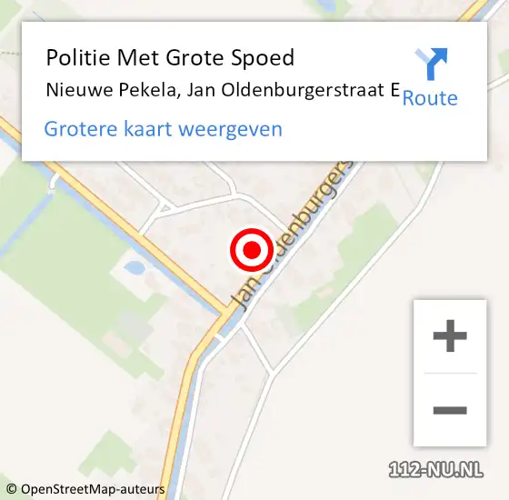 Locatie op kaart van de 112 melding: Politie Met Grote Spoed Naar Nieuwe Pekela, Jan Oldenburgerstraat E op 27 maart 2022 09:59