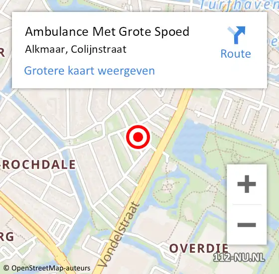 Locatie op kaart van de 112 melding: Ambulance Met Grote Spoed Naar Alkmaar, Colijnstraat op 27 maart 2022 10:04