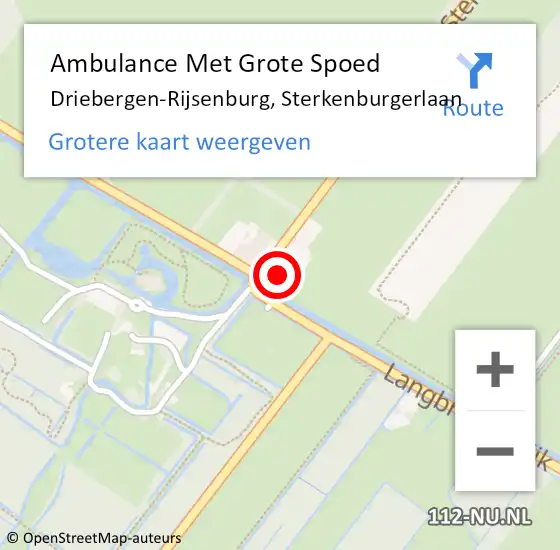 Locatie op kaart van de 112 melding: Ambulance Met Grote Spoed Naar Driebergen-Rijsenburg, Sterkenburgerlaan op 12 juli 2014 11:32