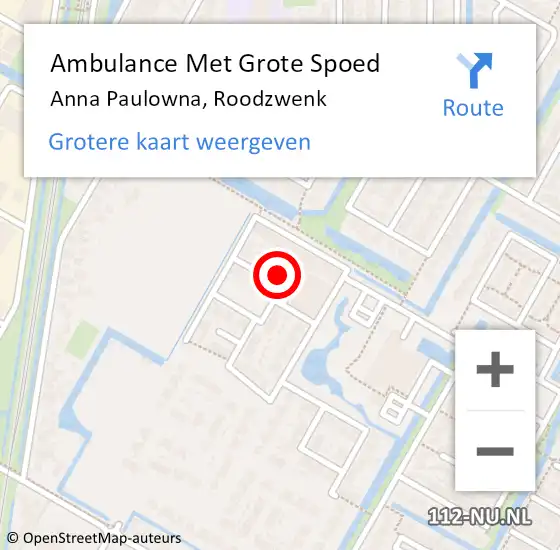 Locatie op kaart van de 112 melding: Ambulance Met Grote Spoed Naar Anna Paulowna, Roodzwenk op 27 maart 2022 11:56