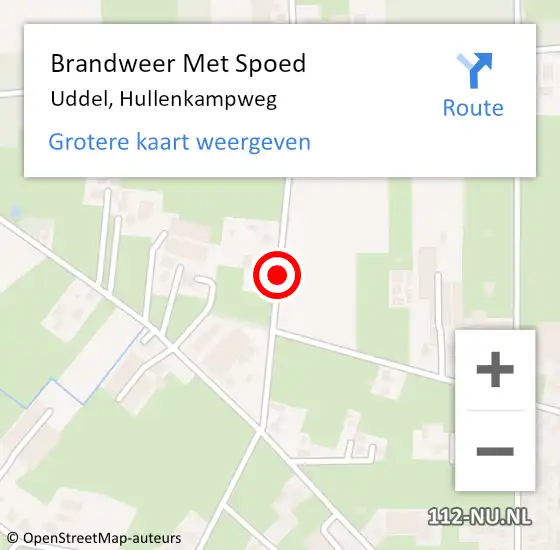 Locatie op kaart van de 112 melding: Brandweer Met Spoed Naar Uddel, Hullenkampweg op 12 juli 2014 11:34