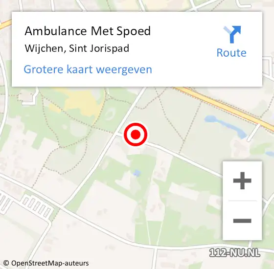 Locatie op kaart van de 112 melding: Ambulance Met Spoed Naar Wijchen, Sint Jorispad op 27 maart 2022 12:48