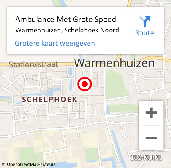 Locatie op kaart van de 112 melding: Ambulance Met Grote Spoed Naar Warmenhuizen, Schelphoek Noord op 27 maart 2022 13:33