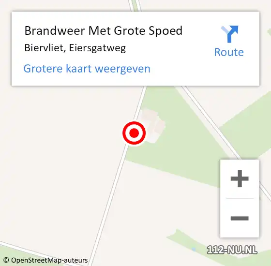 Locatie op kaart van de 112 melding: Brandweer Met Grote Spoed Naar Biervliet, Eiersgatweg op 27 maart 2022 13:34