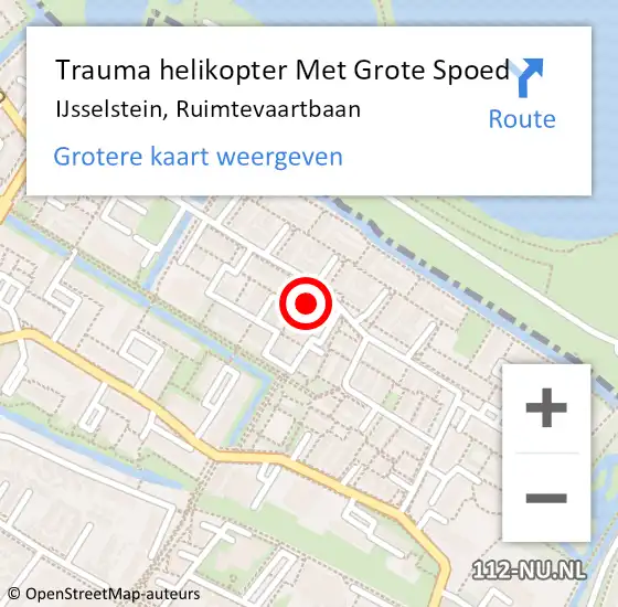 Locatie op kaart van de 112 melding: Trauma helikopter Met Grote Spoed Naar IJsselstein, Ruimtevaartbaan op 27 maart 2022 13:34