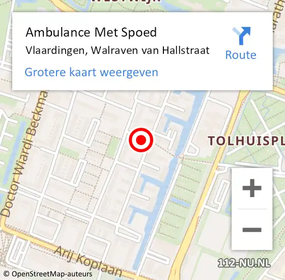 Locatie op kaart van de 112 melding: Ambulance Met Spoed Naar Vlaardingen, Walraven van Hallstraat op 27 maart 2022 13:57