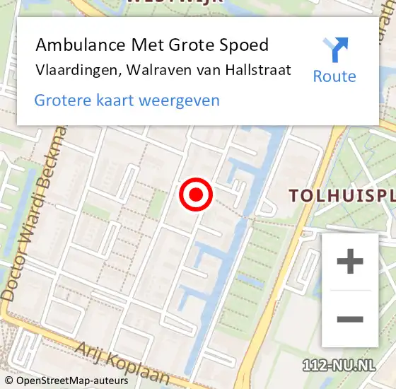 Locatie op kaart van de 112 melding: Ambulance Met Grote Spoed Naar Vlaardingen, Walraven van Hallstraat op 27 maart 2022 14:02