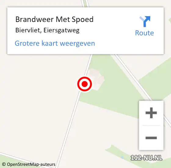 Locatie op kaart van de 112 melding: Brandweer Met Spoed Naar Biervliet, Eiersgatweg op 27 maart 2022 14:05