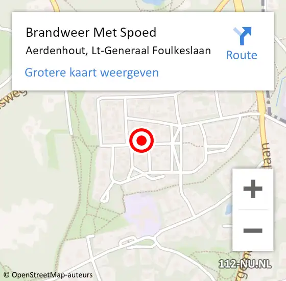 Locatie op kaart van de 112 melding: Brandweer Met Spoed Naar Aerdenhout, Lt-Generaal Foulkeslaan op 27 maart 2022 14:08