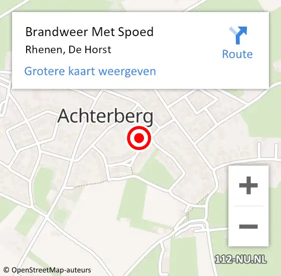 Locatie op kaart van de 112 melding: Brandweer Met Spoed Naar Rhenen, De Horst op 27 maart 2022 14:20