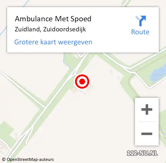 Locatie op kaart van de 112 melding: Ambulance Met Spoed Naar Zuidland, Zuidoordsedijk op 27 maart 2022 14:27