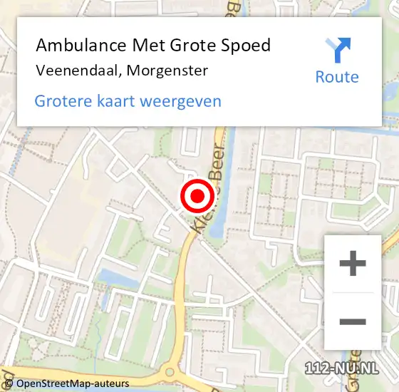 Locatie op kaart van de 112 melding: Ambulance Met Grote Spoed Naar Veenendaal, Morgenster op 27 maart 2022 14:28
