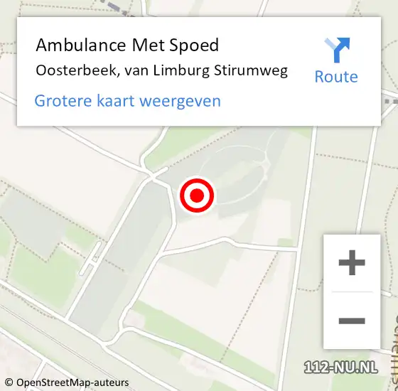 Locatie op kaart van de 112 melding: Ambulance Met Spoed Naar Oosterbeek, van Limburg Stirumweg op 27 maart 2022 15:05