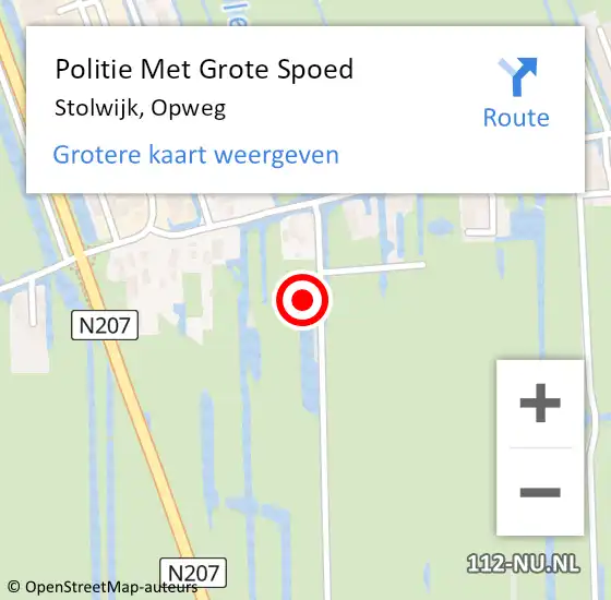 Locatie op kaart van de 112 melding: Politie Met Grote Spoed Naar Stolwijk, Opweg op 27 maart 2022 15:55