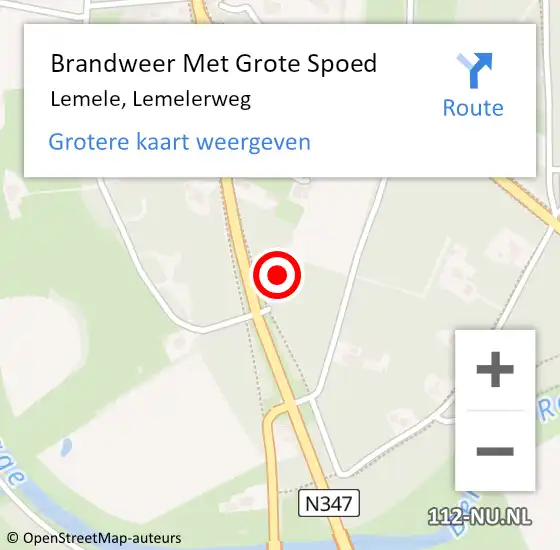 Locatie op kaart van de 112 melding: Brandweer Met Grote Spoed Naar Lemele, Lemelerweg op 27 maart 2022 16:40