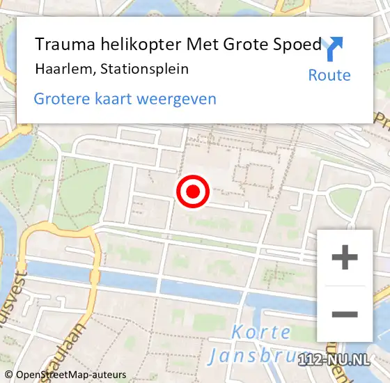 Locatie op kaart van de 112 melding: Trauma helikopter Met Grote Spoed Naar Haarlem, Stationsplein op 27 maart 2022 17:14