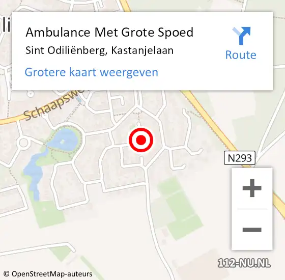 Locatie op kaart van de 112 melding: Ambulance Met Grote Spoed Naar Sint Odiliënberg, Kastanjelaan op 27 maart 2022 17:51