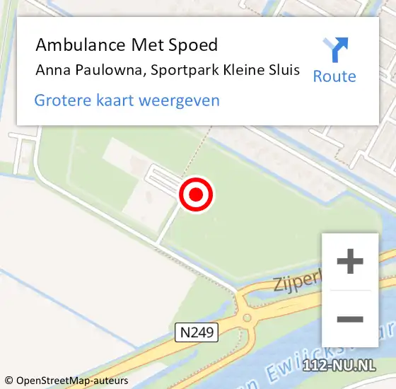 Locatie op kaart van de 112 melding: Ambulance Met Spoed Naar Anna Paulowna, Sportpark Kleine Sluis op 27 maart 2022 17:59