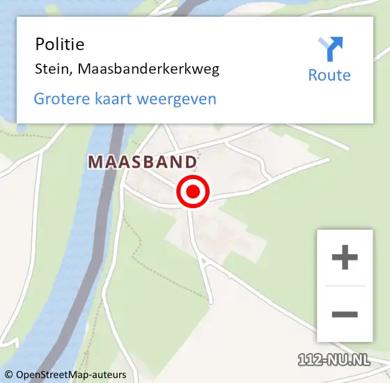 Locatie op kaart van de 112 melding: Politie Stein, Maasbanderkerkweg op 27 maart 2022 18:46