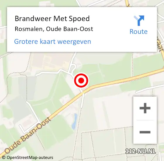 Locatie op kaart van de 112 melding: Brandweer Met Spoed Naar Rosmalen, Oude Baan-Oost op 27 maart 2022 18:54