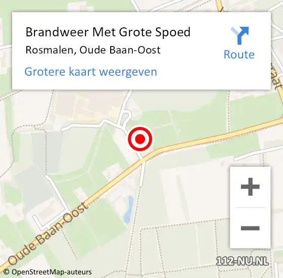 Locatie op kaart van de 112 melding: Brandweer Met Grote Spoed Naar Rosmalen, Oude Baan-Oost op 27 maart 2022 19:12