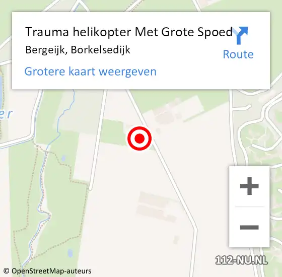 Locatie op kaart van de 112 melding: Trauma helikopter Met Grote Spoed Naar Bergeijk, Borkelsedijk op 27 maart 2022 19:53