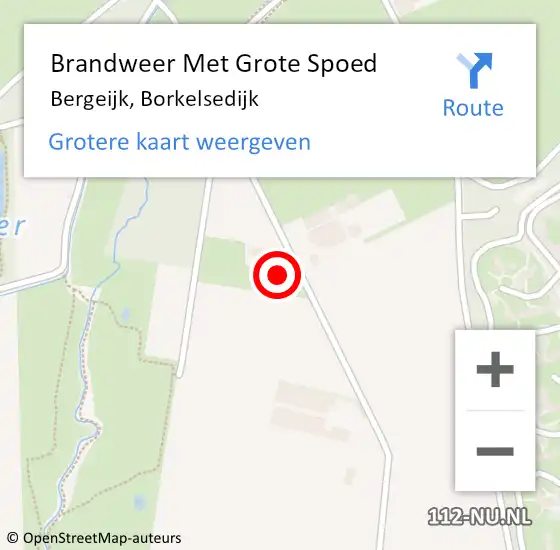 Locatie op kaart van de 112 melding: Brandweer Met Grote Spoed Naar Bergeijk, Borkelsedijk op 27 maart 2022 19:54