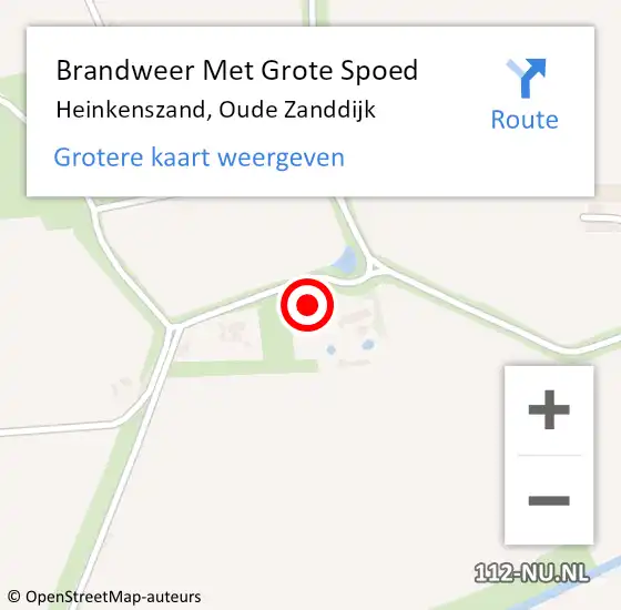 Locatie op kaart van de 112 melding: Brandweer Met Grote Spoed Naar Heinkenszand, Oude Zanddijk op 27 maart 2022 20:12