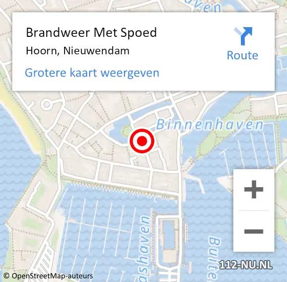 Locatie op kaart van de 112 melding: Brandweer Met Spoed Naar Hoorn, Nieuwendam op 27 maart 2022 20:40