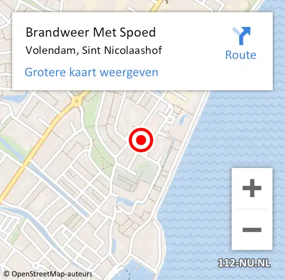 Locatie op kaart van de 112 melding: Brandweer Met Spoed Naar Volendam, Sint Nicolaashof op 27 maart 2022 20:41