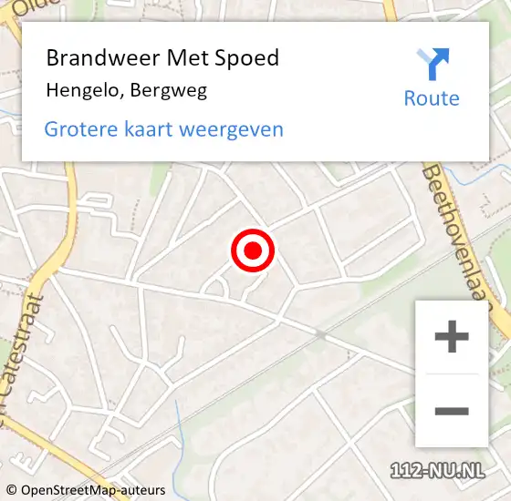 Locatie op kaart van de 112 melding: Brandweer Met Spoed Naar Hengelo, Bergweg op 27 maart 2022 20:57