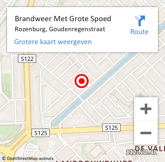 Locatie op kaart van de 112 melding: Brandweer Met Grote Spoed Naar Rozenburg, Goudenregenstraat op 27 maart 2022 20:59