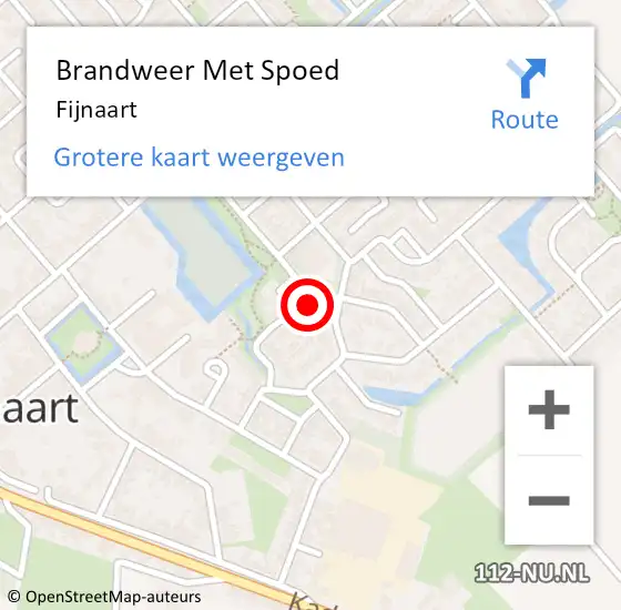 Locatie op kaart van de 112 melding: Brandweer Met Spoed Naar Fijnaart op 27 maart 2022 21:15