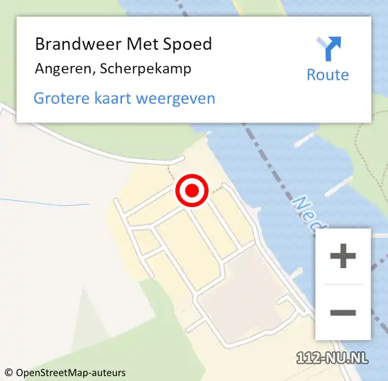 Locatie op kaart van de 112 melding: Brandweer Met Spoed Naar Angeren, Scherpekamp op 27 maart 2022 21:16