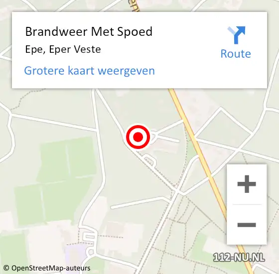 Locatie op kaart van de 112 melding: Brandweer Met Spoed Naar Epe, Eper Veste op 27 maart 2022 21:39