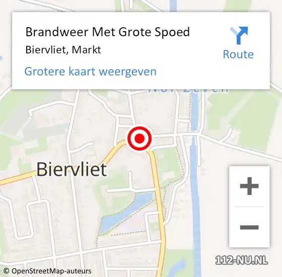 Locatie op kaart van de 112 melding: Brandweer Met Grote Spoed Naar Biervliet, Markt op 27 maart 2022 21:54